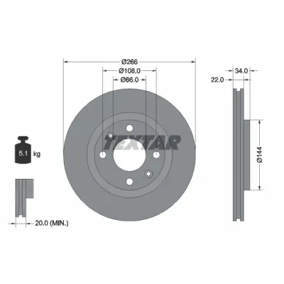 Disc frana TEXTAR 92111503