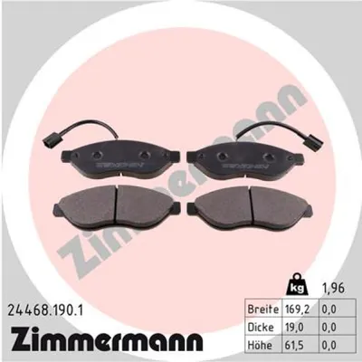 Set placute frana, frana disc ZIMMERMANN 24468.190.1