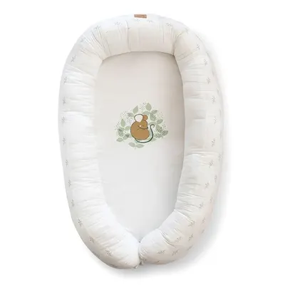 Suport de dormit Babynest 2 in 1 din bumbac Spring Cottage Hunter Green 95x65x18 cm