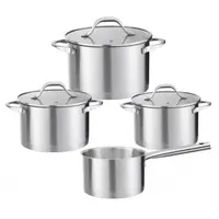 Vase din Inox, Capace din Sticla, 7 Bucati
