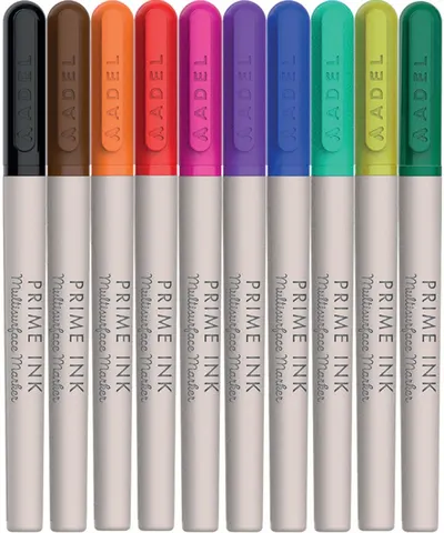 Markere permanente Adel Prime Ink - 10 culori