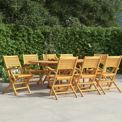 Gossi scaune de gradina pliante, 8 buc., 55x62x90 cm, lemn masiv tec