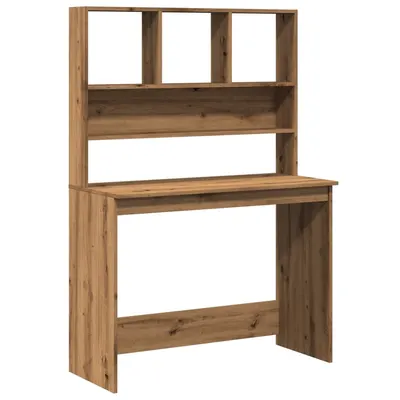 Gossi birou cu rafturi stejar artizanal 102x45x148 cm, lemn prelucrat