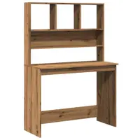 Gossi birou cu rafturi stejar artizanal 102x45x148 cm, lemn prelucrat