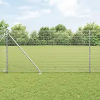 vidaXL Gard de sârmă sudată cu țepi 100 x 1 m Oțel Galvanizat Argintiu