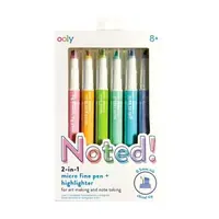 Notat! - Pixuri cu varf microfin si markere 2-in-1 - Set de 6