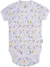 Body cu mânecă scurtă Bio Baby - bumbac organic, 80 cm, 12 luni