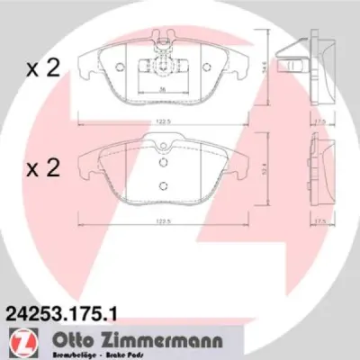 Set placute frana, frana disc ZIMMERMANN 24253.175.1