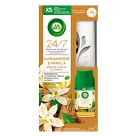 Odorizant de Camera Automat Air Wick, Lemn de Santal si Vanilie, 250 ml