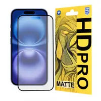 Folie de protectie Ecran Matte Lito HD Pro pentru Apple iPhone 16, Sticla Securizata, Full Glue, Neagra