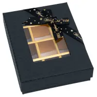 Cutie cadou din hârtie cu 12 compartimente, fereastră și panglică - negru (set 2 buc) - 16x12x4cm - Default Title