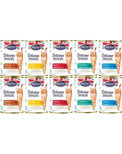 BUTCHERS Deliciuos Dinners Mix 10x400 g in aspic pentru pisici