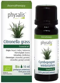 Ulei esențial organic, citronelă, 10 ml, Physalis