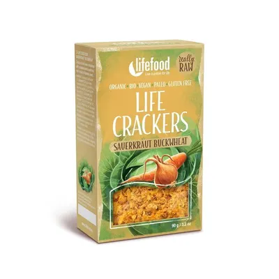 Lifecrackers cu varza murata bio 90g Lifefood