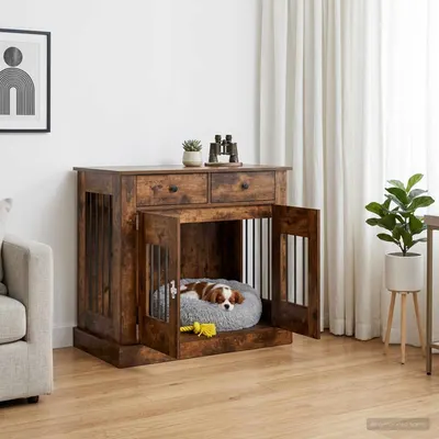 vidaXL Mobilă pentru cușcă de câine Stejar fumuriu 90 x 47,5 x 80 cm
