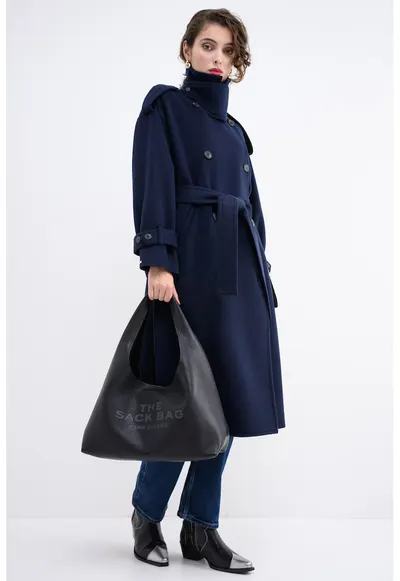 Geanta hobo din piele The Sack - Negru