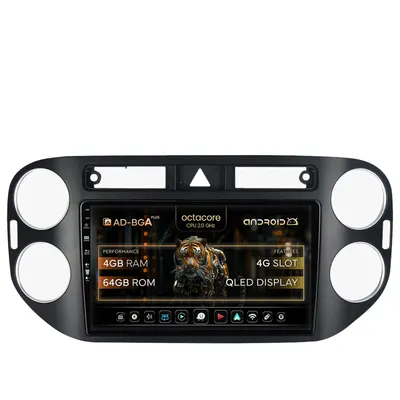 Navigatie Volkswagen Tiguan (2008-2010) VW Golf 5 Plus (2004-2012), Android, A-Octacore 4GB RAM + 64GB ROM, 9 Inch - AD-BGA9004+AD-BGRKIT035-0810