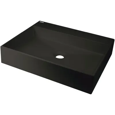 Lavoar pe blat compozit negru Deante Correo, dreptunghiular, 50 cm
