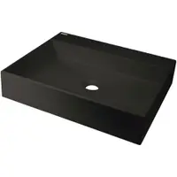Lavoar pe blat compozit negru Deante Correo, dreptunghiular, 50 cm
