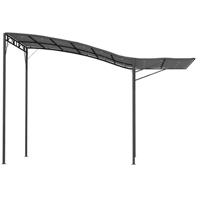 Outsunny Pavilion cu extindere de acoperiș rabatabilă rezistent la intemperii 3 x 2,5 m Gri închis | Aosom Romania