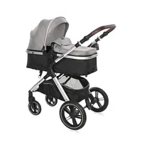 Carucior pentru copii Lorelli Viola Opaline Grey transformabil, cu suspensii, cadru din aluminiu, parte sport reversibila, bara frontala detasabila, multiple accesorii, greutate admisa 22 kg