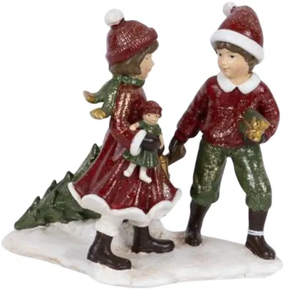 Decorare Eurolamp - Copii în haine roșii, 12 cm