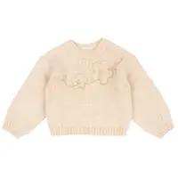 Pulover copii Chicco tricotat, bej cu model, 00081-69MC