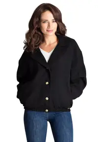 Jacheta dama L075 - Negru - Poliester/Viscoza -