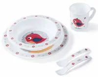 Set de hranire Canpol - Pui, 5 piese, rosu