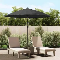 vidaXL Umbrelă de soare de exterior, stâlp aluminiu, negru, 250 cm