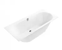 Cada baie dreptunghiulara incastrata, alba, compozit-quaryl, cu sifon si preaplin, Villeroy Boch Oberon 2.0
