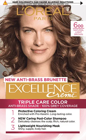 L'Oréal Excellence Vopsea de păr, 600 Natural Light Brown