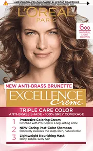 L'Oréal Excellence Vopsea de păr, 600 Natural Light Brown