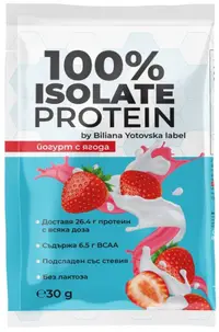 100% Protein isolate, iaurt cu căpșuni, 30 g, BY Supplements