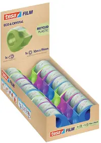Bandă adezivă cu dozator Tesa Eco & Crystal - 19 mm х 10 m