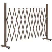 Outsunny Gard de Grădină cu Lățime Reglabilă, Gard de Grădină Multifuncțional din Metal și Aluminiu, 300x31x103,5 cm, Maro Închis