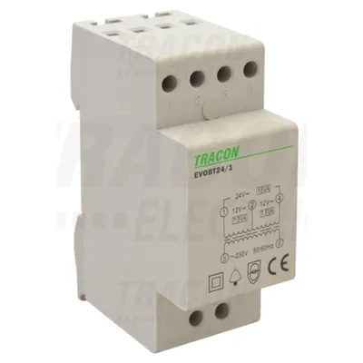 Transformator de protectie pt.sonerie EVOBT24/1 230V/12-24V AC, Psmax.:15VA, Is:0,62A