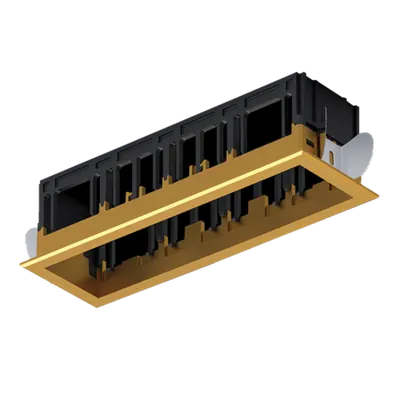 Modena 4 Module Recessed Box With Frame Brass