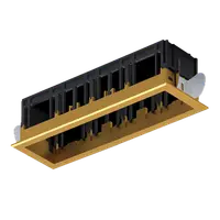 Modena 4 Module Recessed Box With Frame Brass