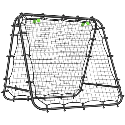 HOMCOM Plasa de fotbal pliabila din PE si oțel, cu unghi reglabil si cuie, 100x95x90 cm, albastru | Aosom Romania