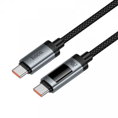 Cablu Date si Incarcare USB-C - USB-C HOCO Display U148, 240W, 1.2m, Negru