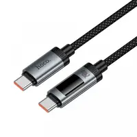 Cablu Date si Incarcare USB-C - USB-C HOCO Display U148, 240W, 1.2m, Negru