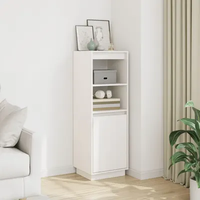 vidaXL Dulap înalt, alb, 37x34x110 cm, lemn masiv de pin