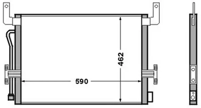 Condensator A C 588x457x16 potrivit RVI KERAX, PREMIUM 04.96