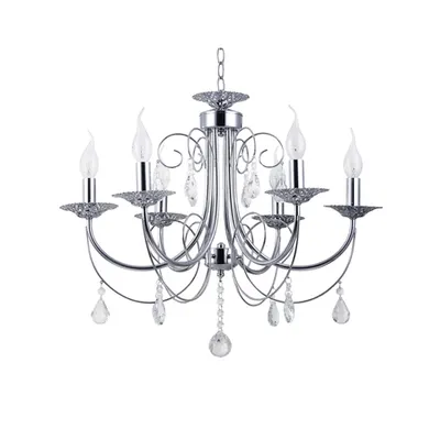 Candelabru Crom+Alb 6xE14 60W