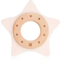 Kikkaboo Silicone and Wood Teether Star jucărie pentru dentiție Pink 1 buc