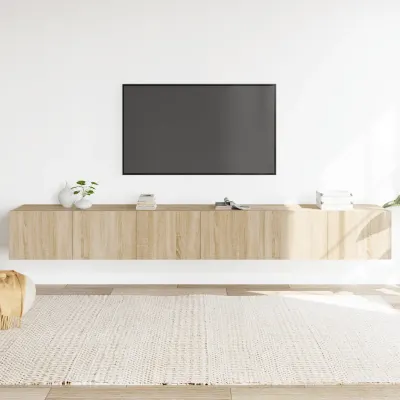 vidaXL Set dulap TV, 3 piese, stejar sonoma, lemn prelucrat