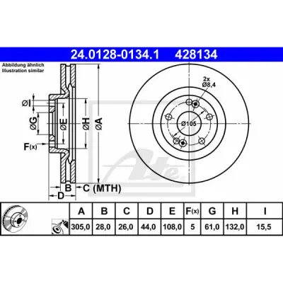Disc frana ATE 24.0128-0134.1