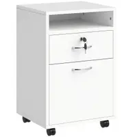 HOMCOM comoda din lemn, cu sertar, 40x35x60 cm, alb | Aosom Ro