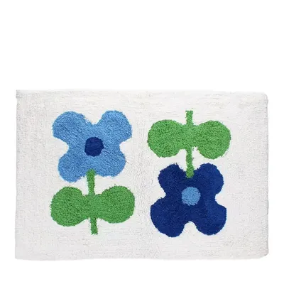 Covoraș de baie alb-albastru 50x80 cm Blue Flowers – Rex London